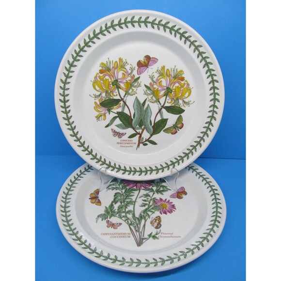 Portmeirion Chrysanthemum And Lonicera Set Of 2 Floral 10 1/2" Dinner Plates VGC - Picture 13 of 13